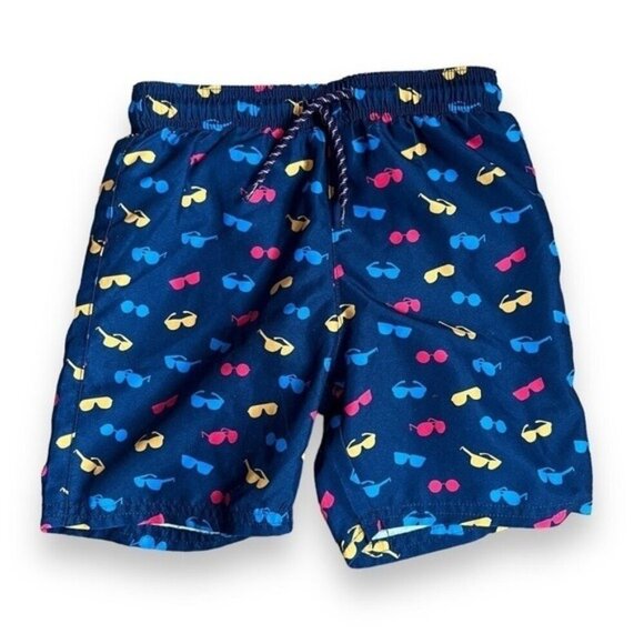 Appaman Boys Midlength Size 7 Shades Swim Trunks Blue Sunglasses Summer - Picture 1 of 3
